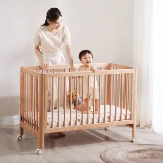 【i-Smart】日式無印風多功能櫸木嬰兒床 606(沙發床可儲物120x60cm)