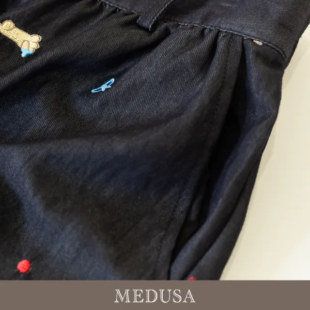 【MEDUSA 曼度莎】現貨-可愛派對動物刺繡牛仔長裙 - 送腰帶（M-XL）｜女長裙 直筒裙 氣質(701-1210C)