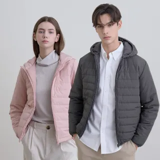 【GIORDANO 佐丹奴】男女裝 素色連帽外套 E-care輕暖系列(多色任選)