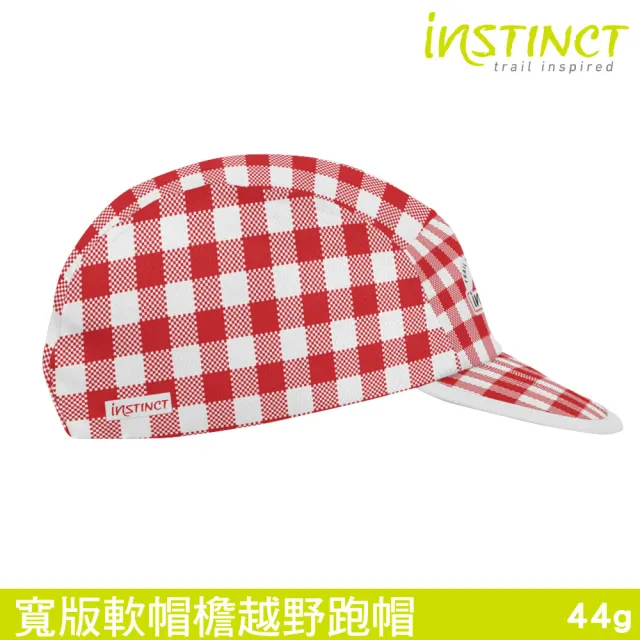 【Instinct Trail】寬版軟帽檐越野跑帽 紅白格 Endurance Wide(野跑 路跑 跑步 登山 健行 透氣 遮陽 輕量)