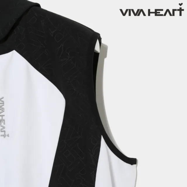 【VIVA HEART】官方直營 男款可收納印花背心 日本高爾夫(白色/黑色)