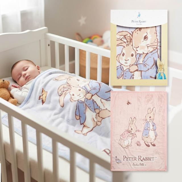 【奇哥】比得兔 幼兒輕量棉柔毛毯禮盒 100x140cm 2色選擇(寶寶新生兒禮 滿月禮 彌月禮 嬰兒禮盒)