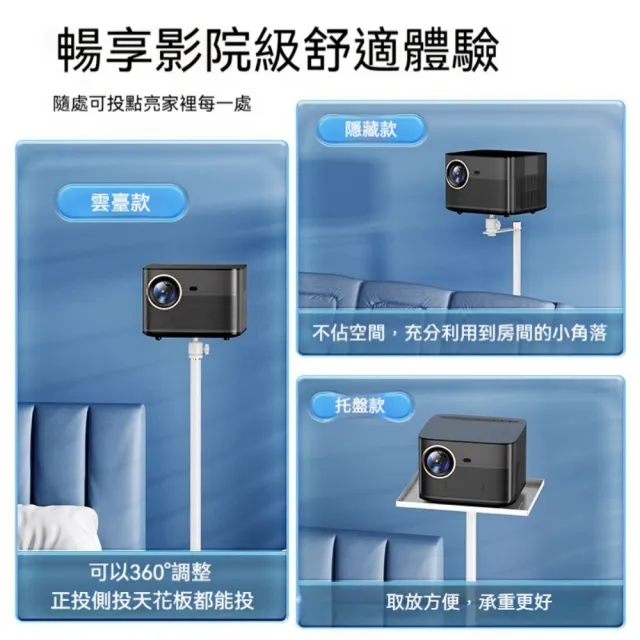 【ZHIPU 芝浦】1.3m投影儀支架可伸縮支架可增高托架攝影機支架(落地雲台藏線款緩震防滑底盤加重穩固碳鋼)