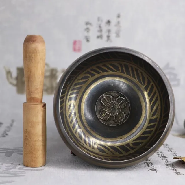 尼泊爾頌缽-附木棒+墊圈(瑜珈 冥想 銅缽 清脆悅耳 放鬆 佛音碗 西藏 静心 銅磬)