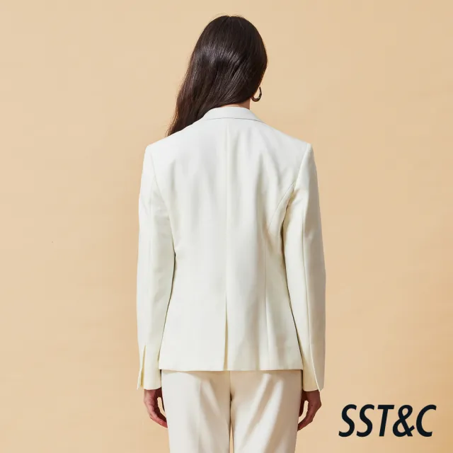 【SST&C】女裝 可機洗_雪霧白雙排金釦寬鬆版西裝外套-825212014321(換季65折)
