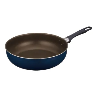 【THERMOS膳魔師】羽量輕手不沾鍋單柄深煎鍋28cm(KFI-028D-NVY)