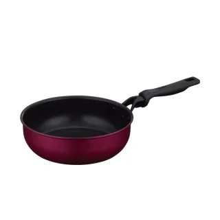 【THERMOS 膳魔師】厚鑄耐摩不沾鍋單柄深煎鍋24cm(KFM-024D-R)