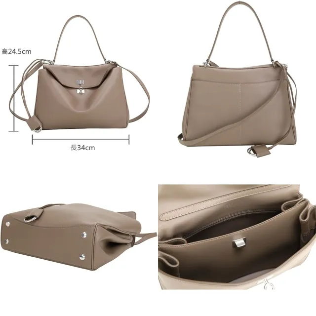【Balenciaga 巴黎世家】Rodeo 中款 粒面牛皮托特包 肩背包 手提包(789772 巴黎世家Kelly包)