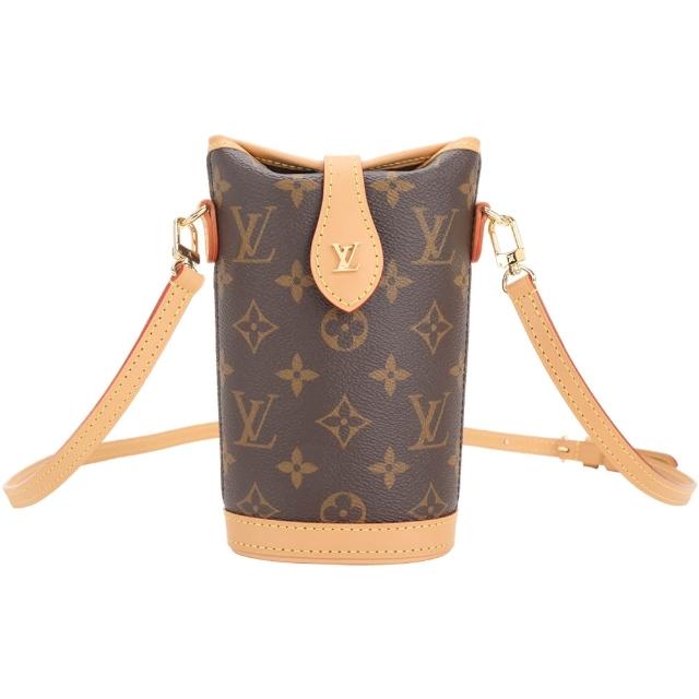 LV LOUIS VUITTON路易威登 M80874 Fold Me 老花帆布拼牛皮斜背薯條包