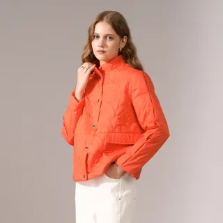 【KERAIA 克萊亞】紅楓晨光花型鋪棉外套