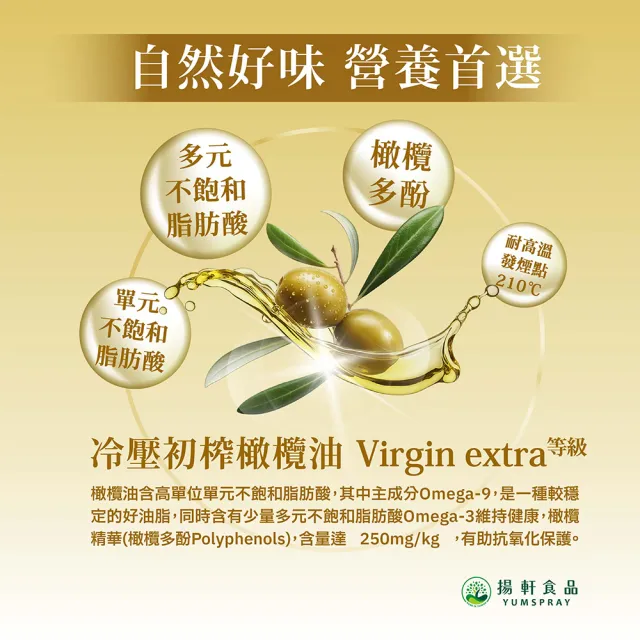 【SPRAYPAL 噴寶】揚軒官方直營 噴霧式橄欖油(西班牙純天然油、沙拉、冷盤、露營、烤肉 噴霧油 噴噴油)