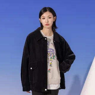 【gozo】大口袋霧感仿麂皮外套(黑色)