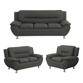 【IDEA】溫頓飽滿舒適貓抓皮革沙發套組/貓抓皮沙發(2色任選)