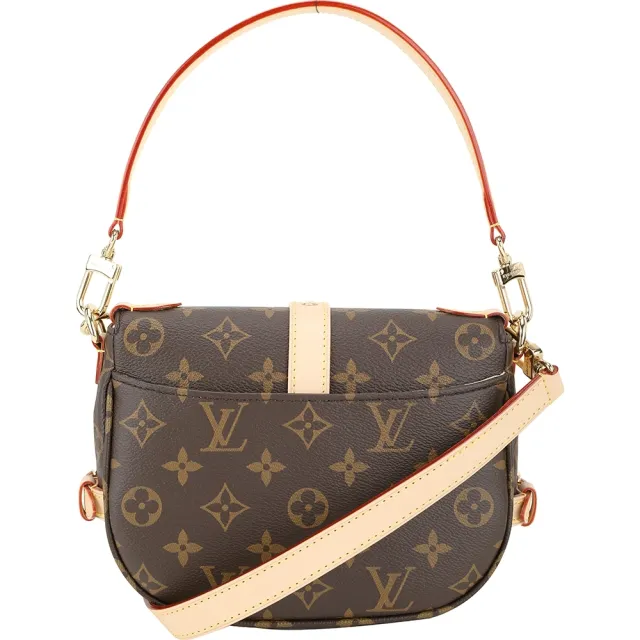 【Louis Vuitton 路易威登】M46740 Saumur BB 咖啡色老花塗層帆布拼牛皮馬鞍包(M46740 馬鞍包)