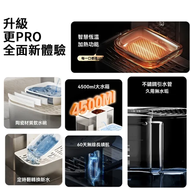 【IPSKY】傾倒式寵物飲水機 寵物自動飲水器(4.5L大容量 免插電 自動循環活水機 恒溫飲水機 自動喂水器)