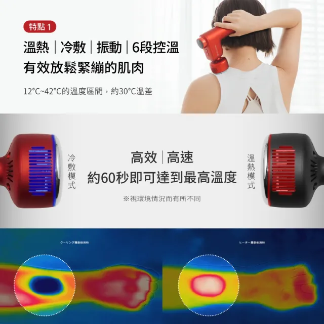 【DOCTORAIR】REG-03 冷熱紓壓按摩槍 筋膜槍 日本按摩品牌(冷熱敷專用按摩槍 60秒達極致溫度  5款按摩頭)