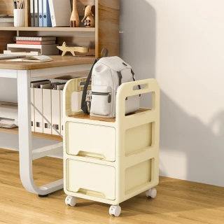 【Quality 聚家】書包置物架 移動小推車 書本收納架 家用儲物架(360°靈活旋轉/l抽拉順暢/加大容量)