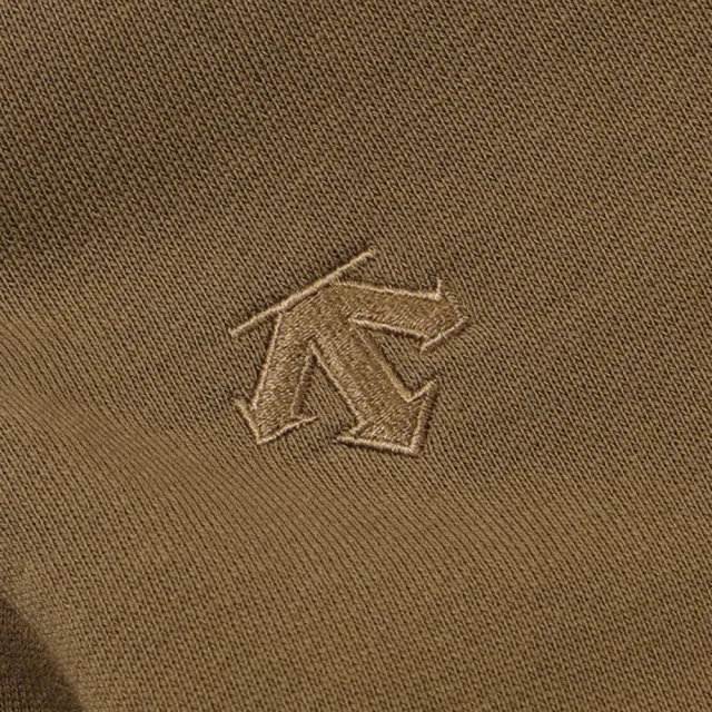 【DESCENTE】迪桑特 女士 環保毛圈布 背後印花舒適長袖大學T(棕色)