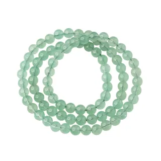 【K.D.J 圓融珠寶】天然綠幽靈 6.5mm珠 項鍊 三圈手串(手圍17-18cm)