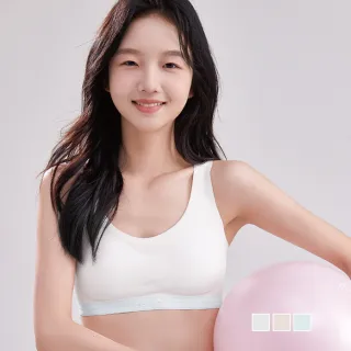 【chiao!Babe 俏寶貝】3件組 撞色拼接固定杯少女內衣(L-XL/無鋼圈/學生/兒童/少女/三色可選)