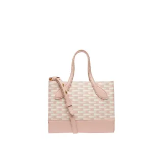 【BALLY】官方直送 BALLY PENNANT 經典印花 粉色小型托特包