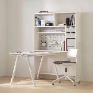 【iloom 怡倫家居】ROY 書桌椅組-5層收納書桌組+Button辦公椅(書桌 桌子 電腦桌 工作桌 椅子 辦公椅)