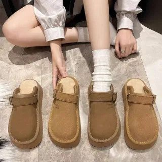 【Alberta】厚底4.5cm 包頭厚底穆勒鞋 兩穿半包涼拖鞋 2色