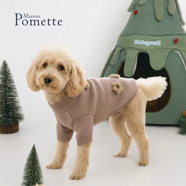 【Maison Pomette】霧粉小花針織衣 狗狗衣服 L-XL(瑪頌·波美特)