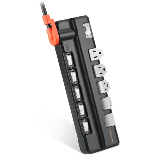 2入組【PowerSync 群加】6開5插防雷擊抗搖擺旋轉延長線/1.8M(TR5X0118/TR5X9118)