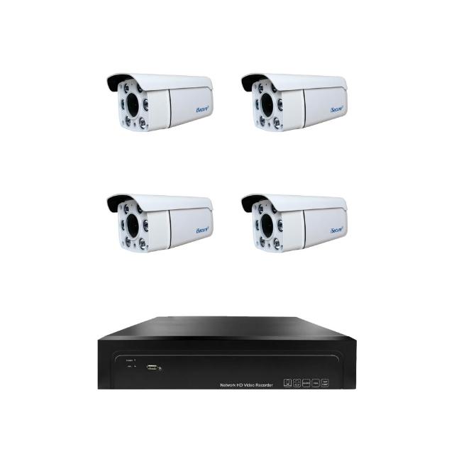 iSecure 四路四部有線監控系統,支援1080P至8MP高畫質解析度,配備固定式廣角鏡頭、單/雙向語音通話、雲端儲存、排程錄影、移動追蹤功能,並支援HDMI/VGA輸出。適閤家庭或商用監控,提供穩定有線連線與1年保固(憑發票),確保安全無虞。 iSecure 四路 四部