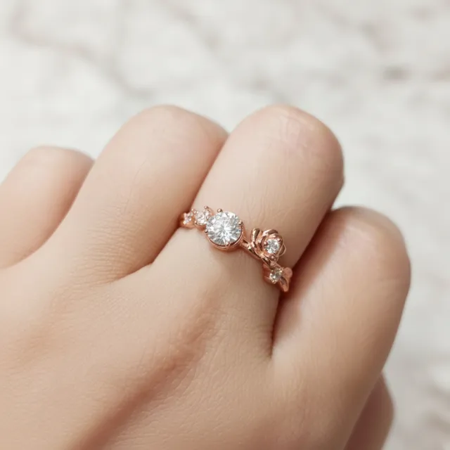 【Luster】38女王!培育鑽石 60分 D/VS 玫瑰花園 鑽石戒指-任選(0.50克拉+0.10克拉)