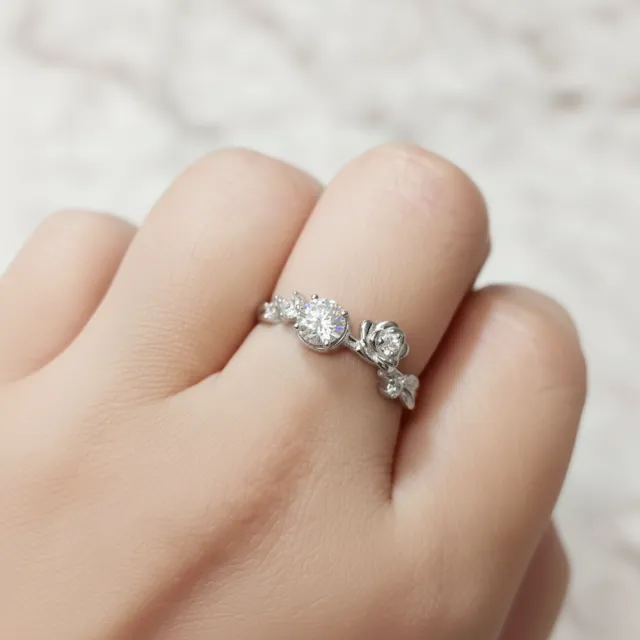 【Luster】38女王!培育鑽石 60分 D/VS 玫瑰花園 鑽石戒指-任選(0.50克拉+0.10克拉)