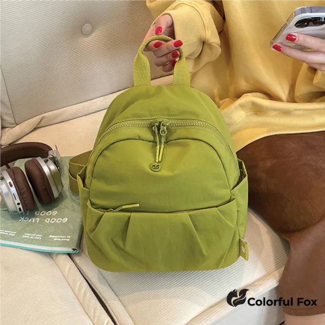 【Colorful Fox】休閒百搭簡約日常防水後背包　雙肩包(共七色)