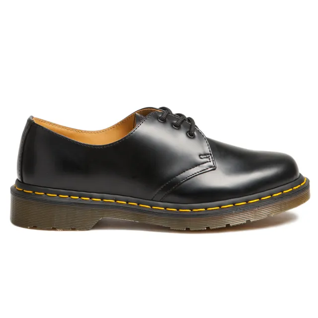 【Dr.Martens】馬汀1461 SMOOTH 3孔綁帶低筒亮面牛津鞋 黑 馬丁紳士鞋 休閒皮鞋 男女11838002