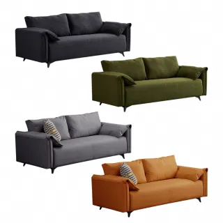 【IDEA】古菲斯180CM加厚飽滿三人座沙發/貓抓皮沙發 布沙發(任選色/雙材質)