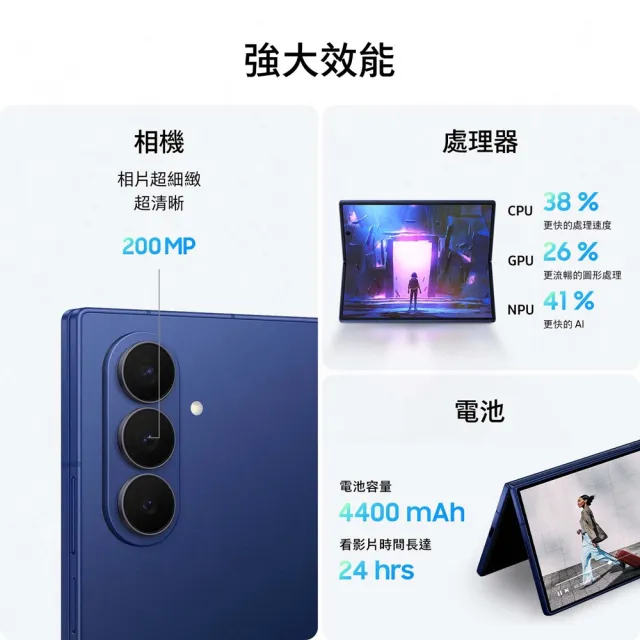 【Samsung 三星】Galaxy Z Fold7 5G 8吋(12G/512G/Snapdragon 8 Elite/2億畫素/AI手機)