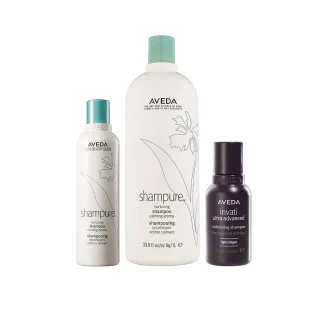 【AVEDA】經典純香洗潤組(純香/迷迭薄荷 洗髮精1000ml(2款任選)+純香潤髮乳 250ml)