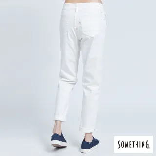 【SOMETHING】女裝 NEO FIT 刷破男友褲(白色)