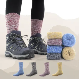 【PULO】3雙組 美麗諾羊毛厚圈高筒襪(極保暖雪襪/登百岳適穿/美麗諾羊毛襪/登山襪/毛巾底運動襪)