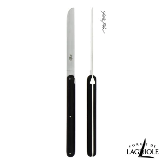 【Forge de Laguiole】A. Putman 聯名設計款-黑檀木牛排雙刀禮盒組-霧面