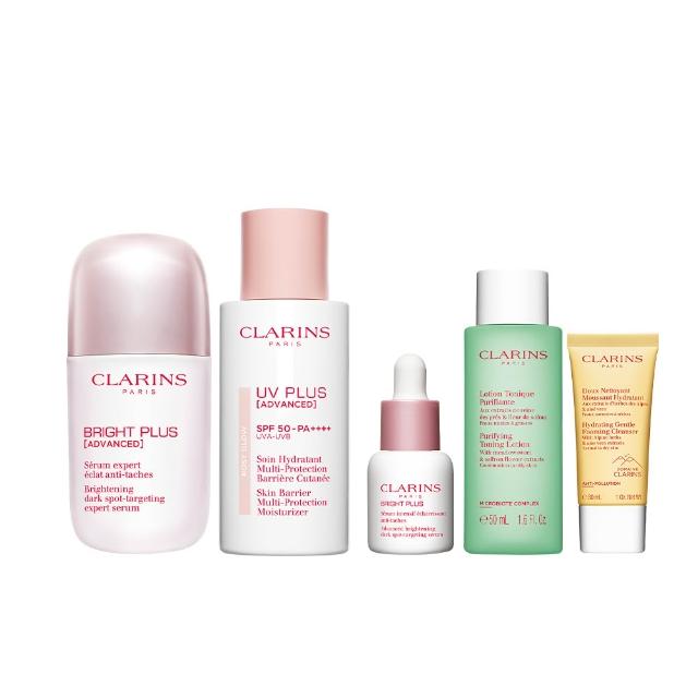 【CLARINS 克蘭詩】氧氣亮白光感精華50ml+輕呼吸全效UV隔離露30ml(全新美白精華 防曬 UV乳)