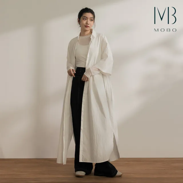 【MO-BO】前衛抽繩長版襯衫