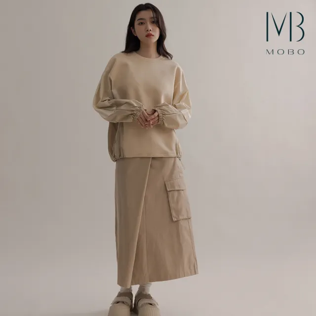 【MO-BO】純棉磨毛保暖單邊口袋長裙