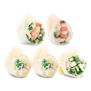 【果貿吳媽家水餃】經典5盒組(高麗菜鮮蝦、韭菜鮮蝦、高麗菜鮮肉、韭菜鮮肉)