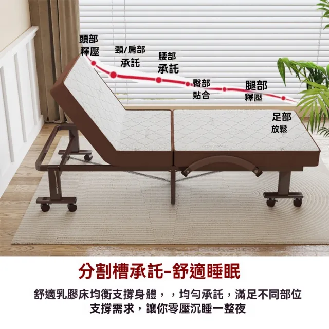 【巨匠】醫院陪護床 免安裝一秒收折疊床 90CM寬 加厚天然乳膠 病床陪伴床 可拆洗(醫院陪護床)