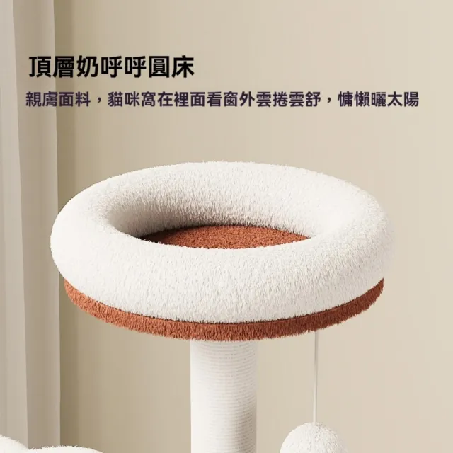 【艾嘉圖】貓爬架 貓玩具 一體式空艙貓窩 家用貓抓板 貓咪爬柱 攀爬防貓抓(一體式貓爬架40*55*125)
