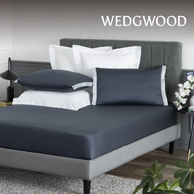 【WEDGWOOD】100%天絲簡約素色 床包枕套三件組(特大任選｜80支350織)