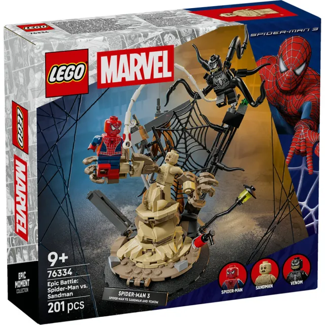 【LEGO 樂高】漫威超級英雄系列 76334 史詩級對決：蜘蛛人 vs. 沙人(猛毒 Marvel 積木 玩具)