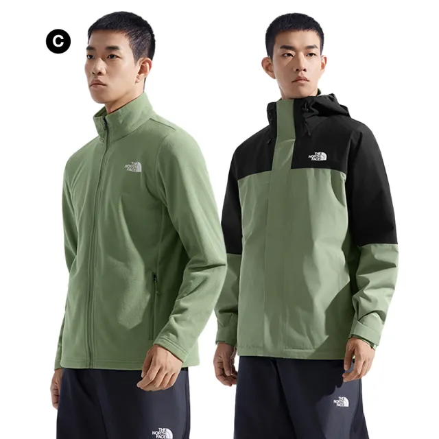 【The North Face 官方旗艦】中性款防水透氣抓絨內裡三合一外套(多款任選)