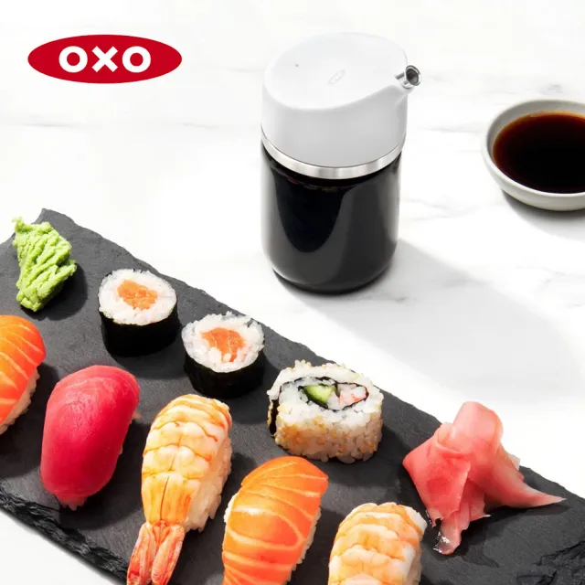 【美國OXO】輕鬆調味雙件組｜不滴漏玻璃調味瓶-150ML+兩用研磨器(加碼送可密封香料調味罐)